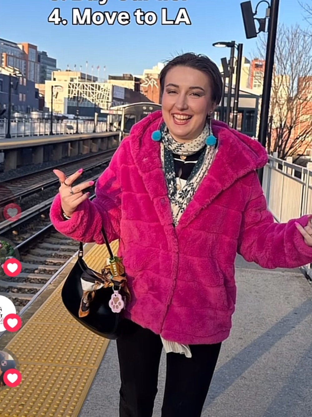 Faux fur coat fuchsia Apparis